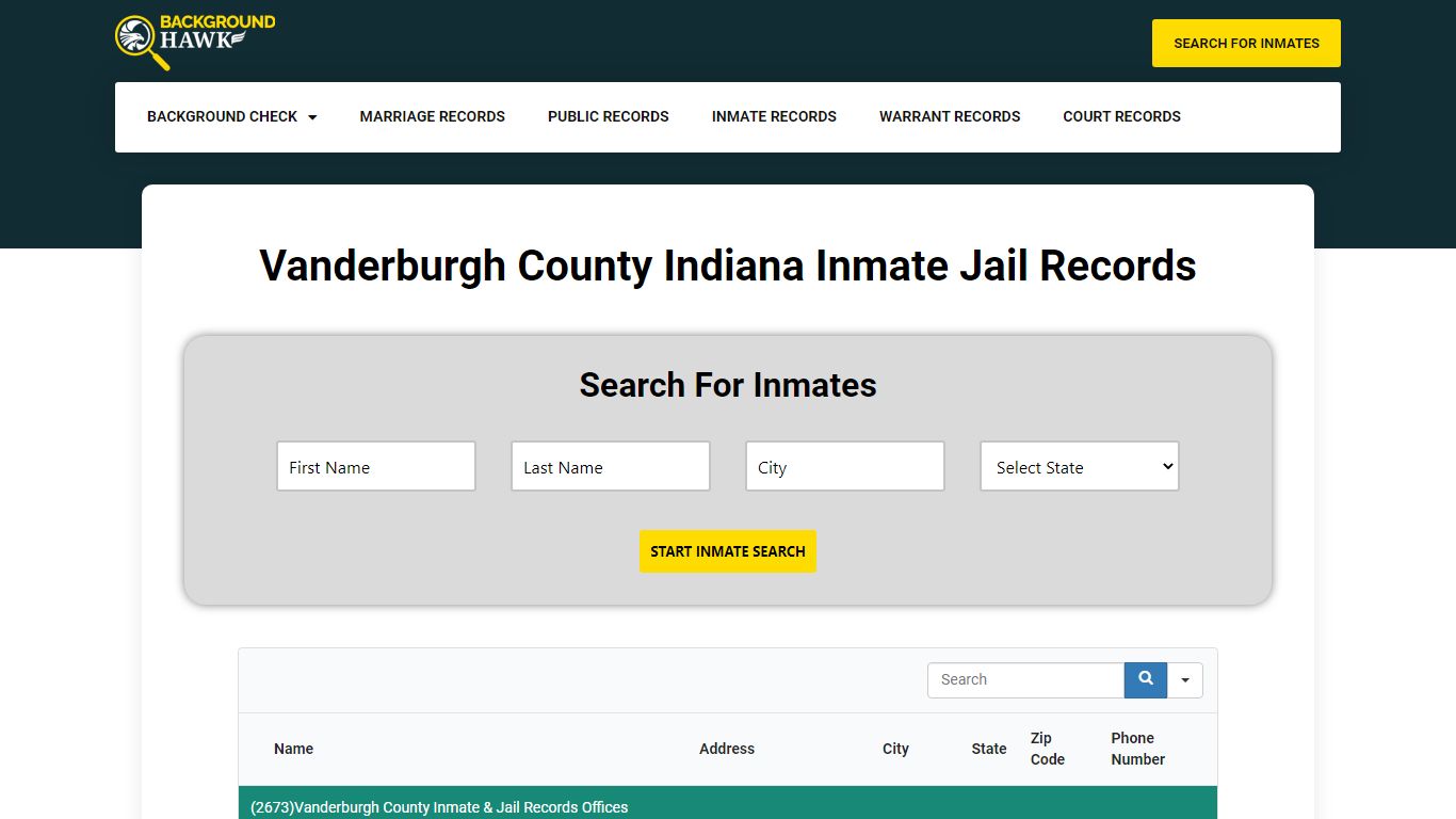 Inmate Jail Records in Vanderburgh County , Indiana
